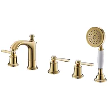 European-style all-Copper rose gold chrome ORB five-piece set bathtub faucet European-style all-Copper rose gold chrome ORB five-piece set bathtub faucet