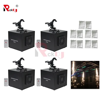 

4pcs and 10Bags Powder 400W Fall Spark Firework Machine For Wedding Events with DMX512 And Remote Control