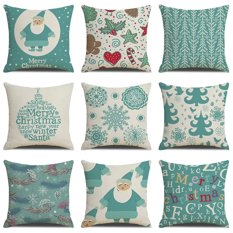 

Christmas Printed Linen Pillowcase Cushion Cover Seat 45*45cm Sofa Home House Decorative Pillows Cover SXYM20