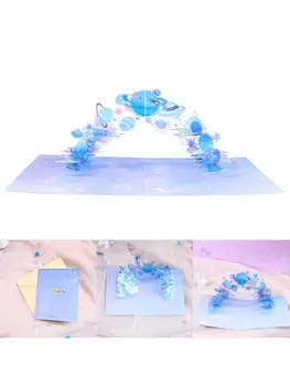 

3D Pop-up Christmas Crystal Planet Greeting Cards Birthday Postcards Invitations H55A