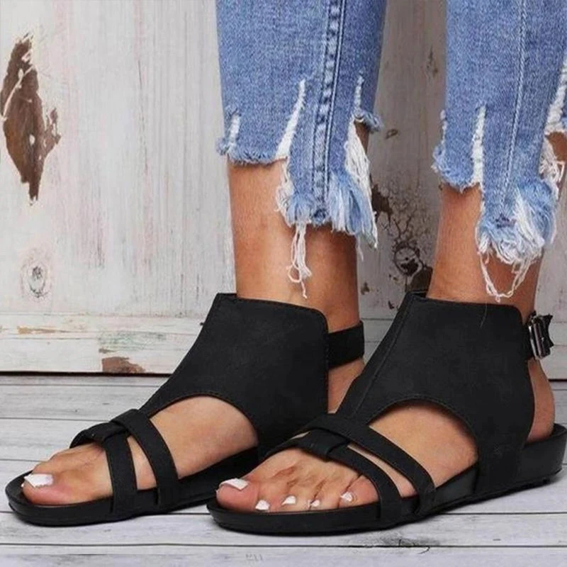 sandals with toe loop and ankle strap