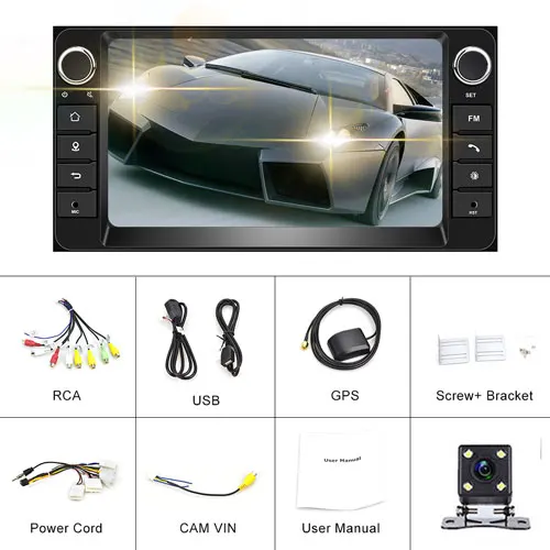 Podofo Android 8,1 2 din Автомобильный Радио Стерео gps навигация Мультимедиа Bluetooth Авто Радио 2 Din аудио для Toyota Corolla - Цвет: With 4 LED Camera