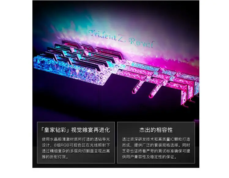 G. SKILL Trident Z Royal F4-3200C16D-16GTRS DDR4 3200 частота 16G(8Gx2) набор настольной памяти RGB светильник(C16