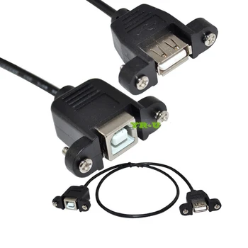 

0.5m USB 2.0 A female to B female socet panel mount screw fixed extension cable