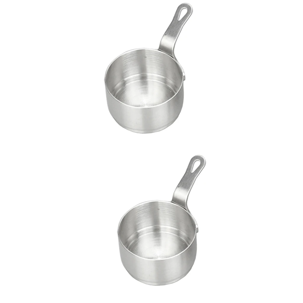 Stainless Steel Saucepan Small Cooking Pot Pan Milk Pan Coffee Warmer Chocolate Butter Melting Pots 50ml, Set of 2