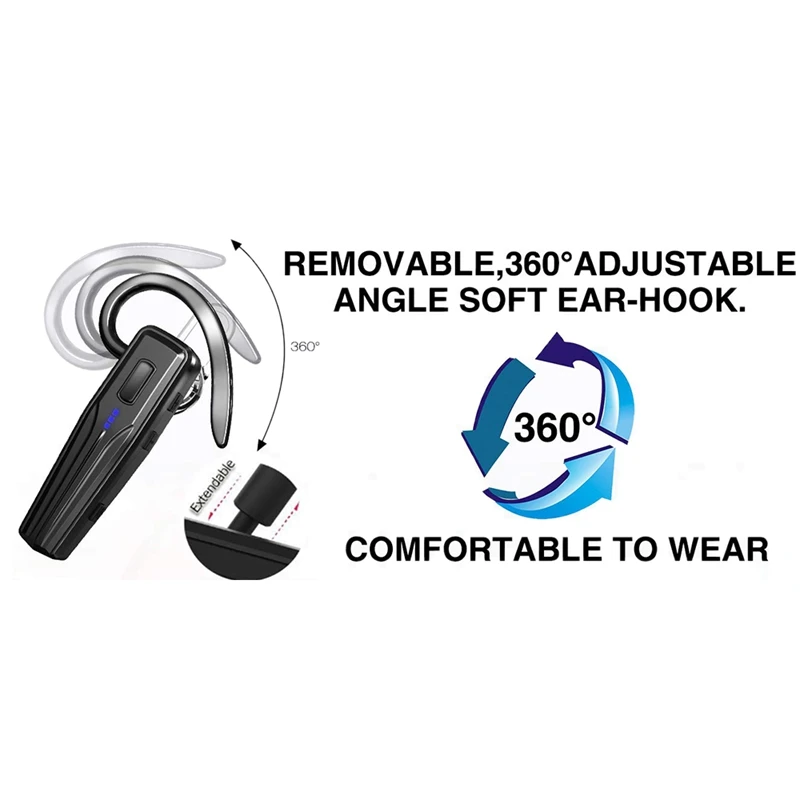 AAAE Top-bluetooth-гарнитура обновленная Bluetooth V5.0 с 15 часами работы в режиме разговора, легкое подавление шума Bluetooth наушник f