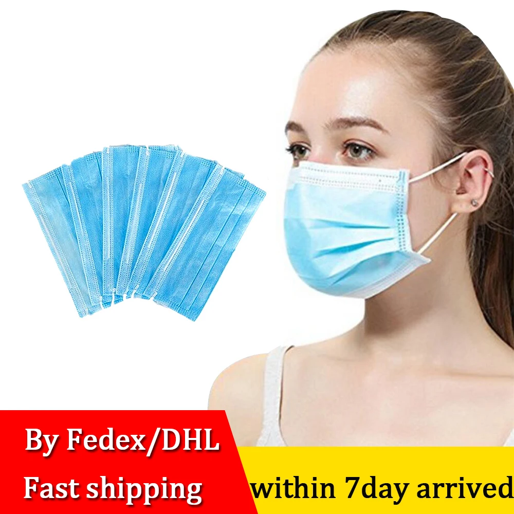 

100/500/2000pcs Face Masks Disposable 3 Layers Dustproof Mask Facial Protective Cover Masks Set Anti-Dust Surgical Salon