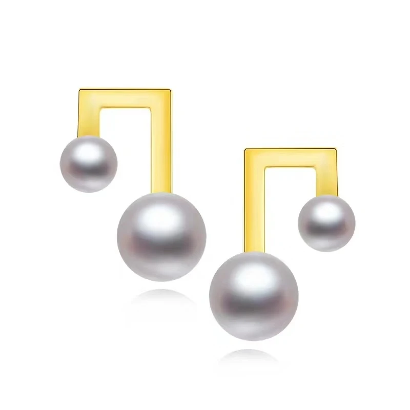 

VOJEFEN 18K Gold Pearl Long Taski Earrings with 7-7.5 mm Natural White Freshwater Round Pearl Threader Drop Earrings 2020 New