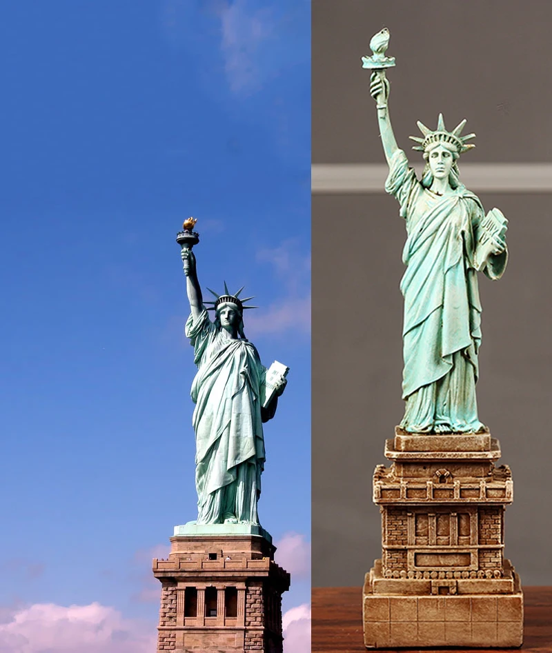 Смоляные модельные дудлы места назначения, Liberty enjoying мировая архитектурная Реплика статуя архитектурные украшения