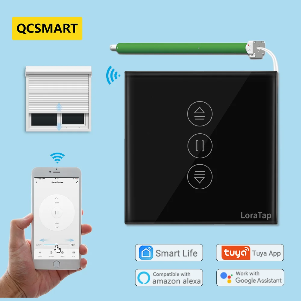Interrupteur Volet Roulant Wi-Fi Tuya - Compatible Alexa Et Google Assistant, Contrôle Vocal Et App, 2.4GHz