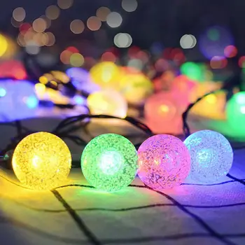 

20/30 LEDs Solar Power Bubble Balls String Light USB Charging Party Holiday D08F