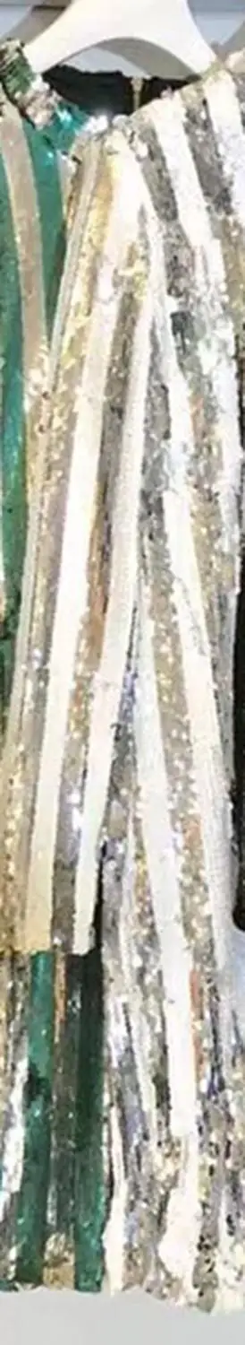 Полосатое платье с блестками и длинным рукавом и круглым вырезом, женское сексуальное Клубное платье, облегающее платье с открытой спиной, вечерние мини-платья до колен для ночного клуба - Цвет: Белый
