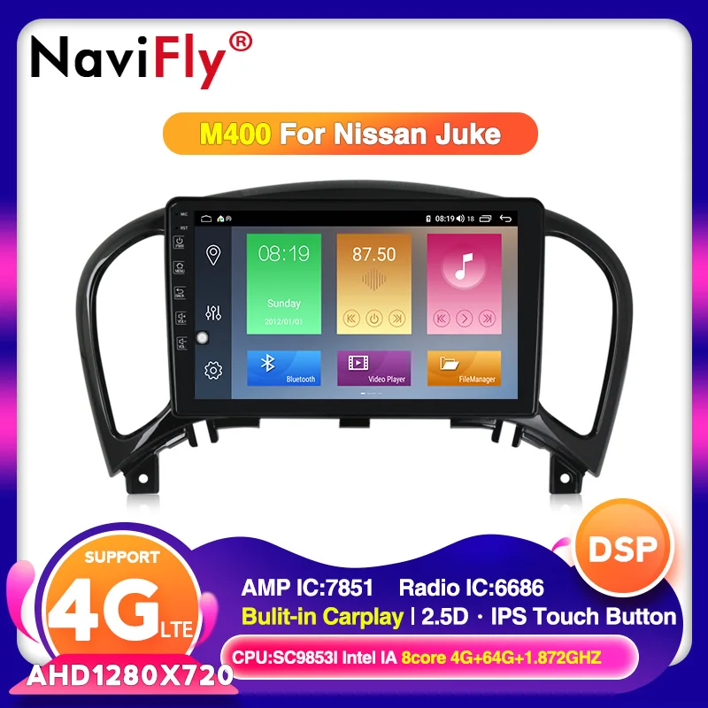 Бесплатная доставка! Автомобильный мультимедийный плеер Android 10 IPS DSP 4G LTE 4 + 64G