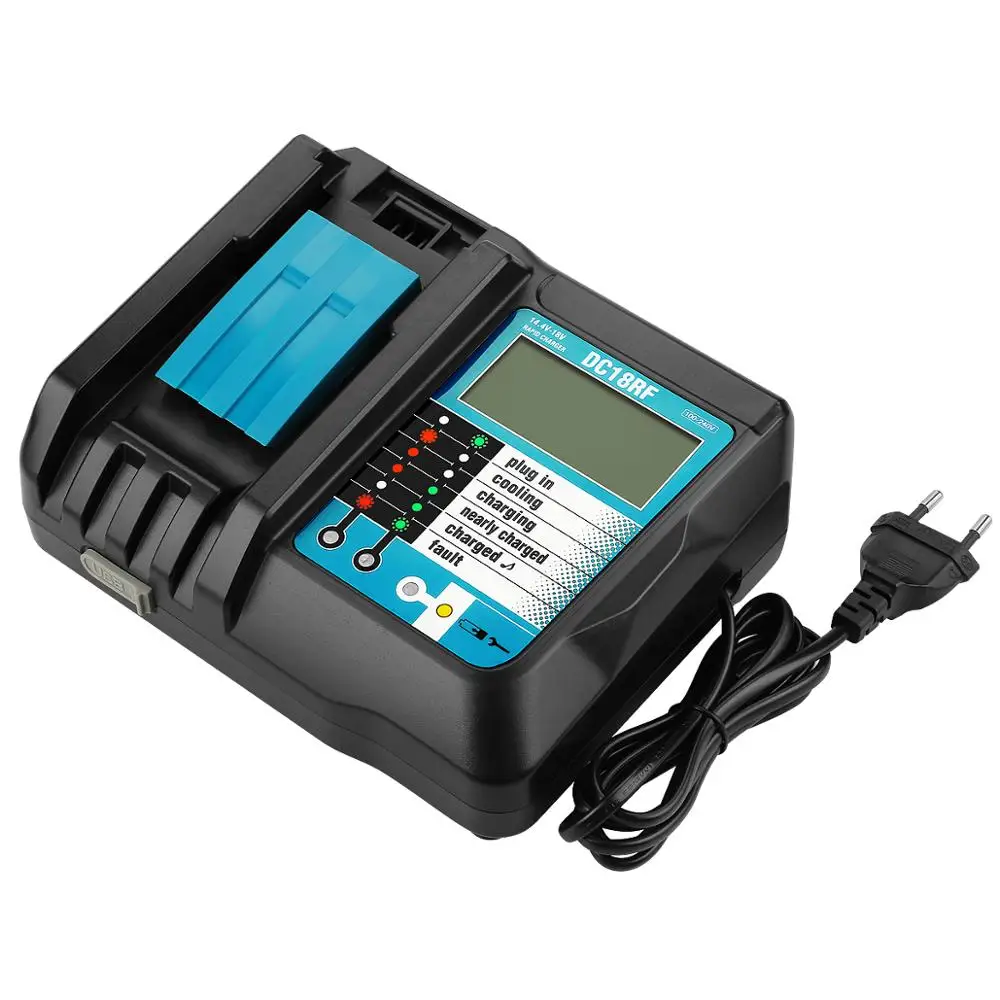 

14.4V 18V Li-Ion Battery Charger Voltage Current Lcd Digital Display For Makita Dc18Rf Bl1830 Bl1815 Bl1430 Dc14Sa Dc18Sc Dc18RF