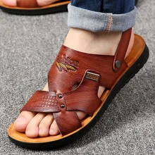 

Summer beach shoes men sandals 2021 solid casual non-slip dual use sandals men shoes ankle strap men slippers Sandalias N0-03