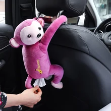 Cartoon Monkey Paper Napkin Tissue Box For Car Home Paper Holder Organizer Car Decoration