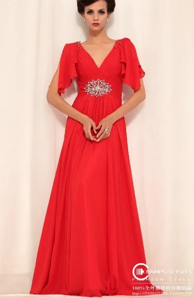Новая мода vestidos de festa красные длинные кристаллическая крышка; Свободный рукав; официальное вечерние элегантное вечернее платье для матери невесты