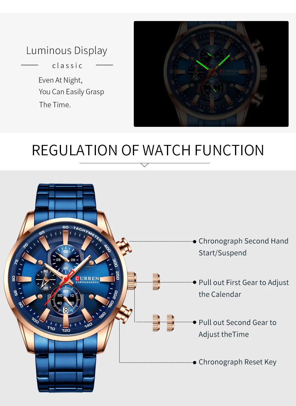 Fashion Top Brand Sports Watch Men Stainless Steel Chronograph Wristwatch Male Clock Auto Date Casual Business Watch Reloj