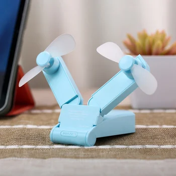 

Dual Head Mini Fan Portable Foldable Pocket Fan Two Modes for Home Office Hiking Travel USB Rechargeable Battery Student Fan