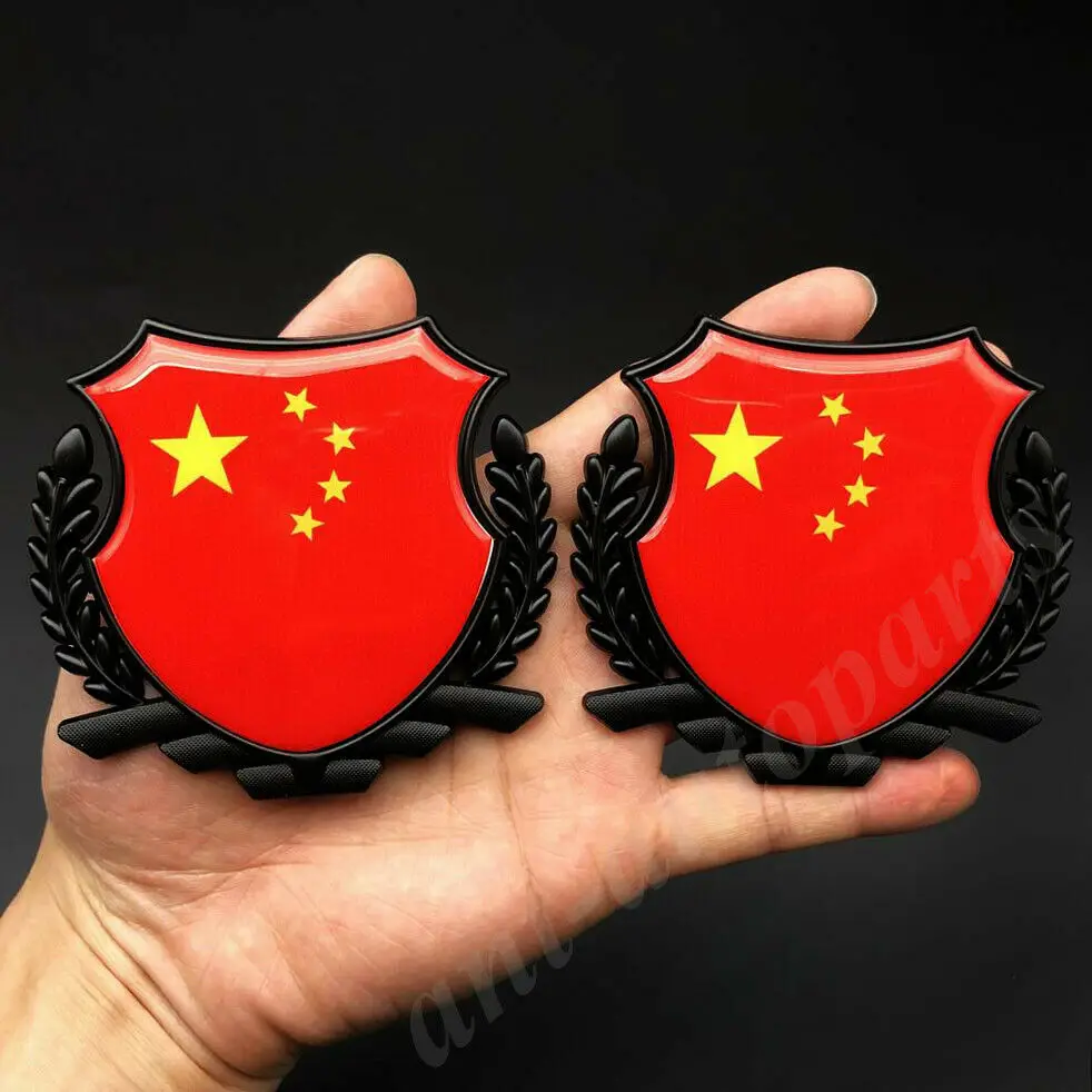 

2pcs Metal China Chinese Flag CPC Car Trunk Window Emblem Badge Decal Sticker