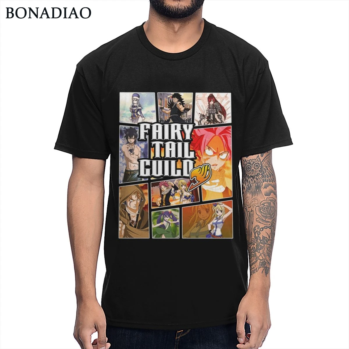 تي شيرت أنيمي Gta نمط الجنية الذيل النقابة نمط رمز ناتسو لوسي الرسم Kotora Shop
