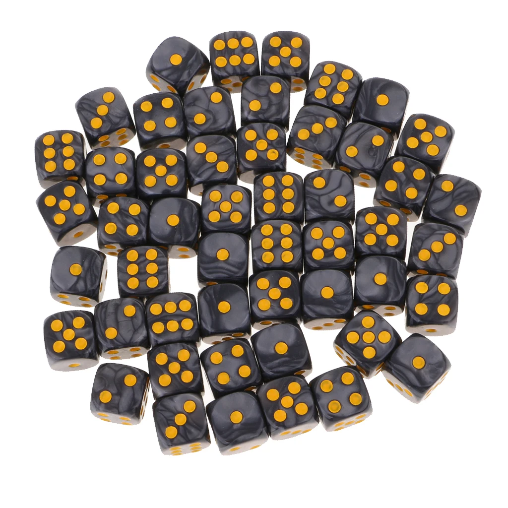 50Pc/Pack Dotted Dice Table Game Die 16mm Dotted for Party Role Playing Game  Parties Board Game Dices Polyhedral Dice 