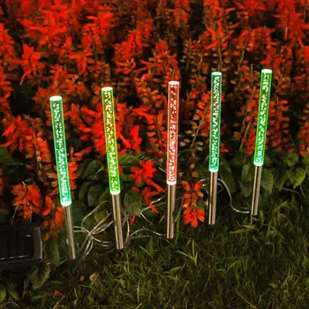 

Eco-Friendly Crystal Rod Light 5 Stakes Festival Security Lamp Atmosphere Acrylic Bubble Lamp Landscape Lights Solar Powered