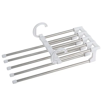 

Pants Hangers Space Saving,Multilayer Non-Slip Slacks Hanger with Extra Hanger Holes