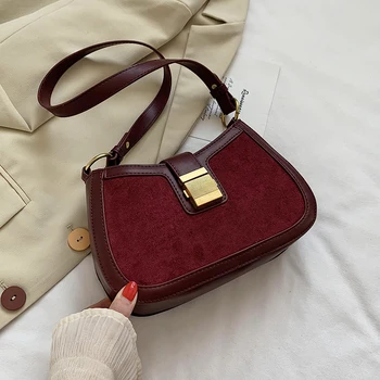 

Scrub Leather Crossbody Bags For Women 2020 Winter Shoulder Handbags and Purses Female Travel Small Cross Body Bag