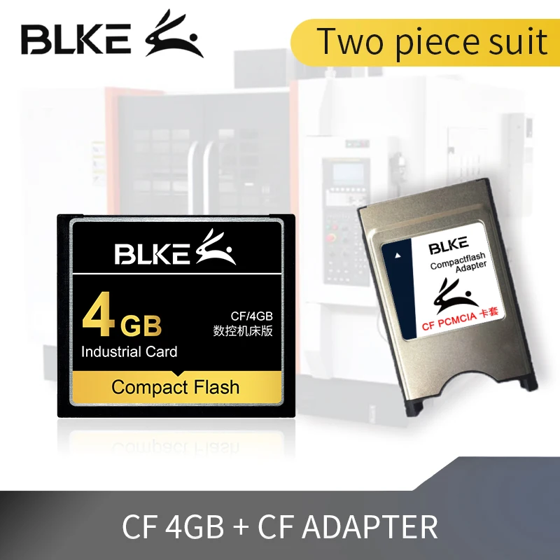 Комплект из двух предметов BLKE CF card+ CF адаптер Compact Flash Card 4 Гб 2 Гб 1 ГБ 512 МБ 256 Мб 128 МБ для станка/ЧПУ/Fanuc карты памяти - Емкость: CF 4G and adapter