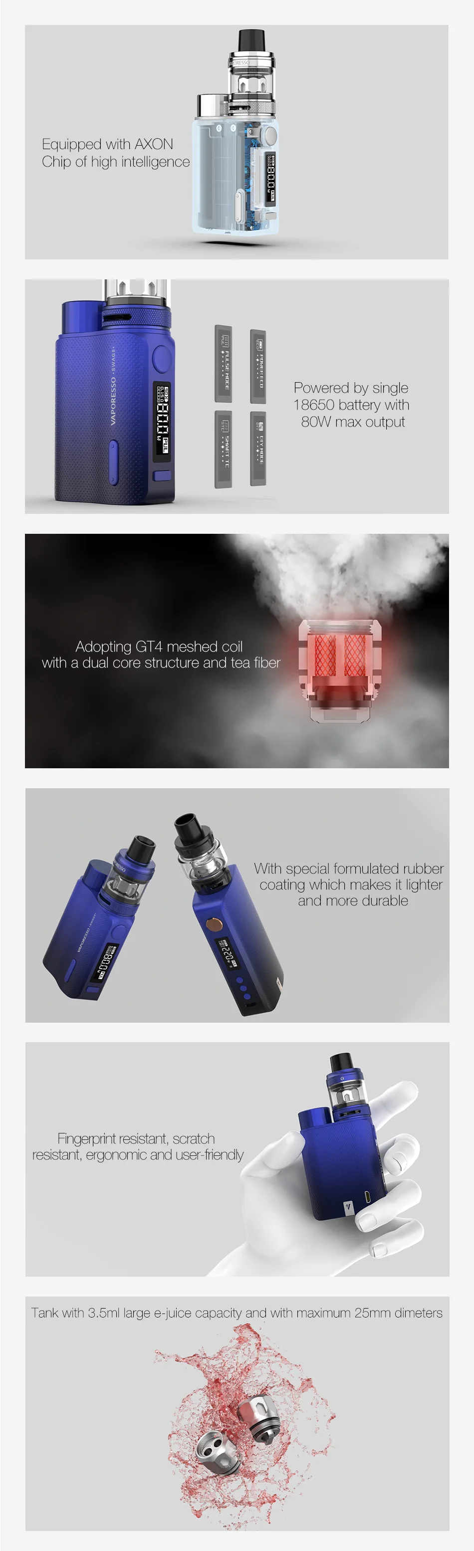 Vaporesso Swag II 80W TC Kit with NRG PE Tank