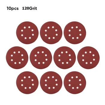 

10pcs Polisher Sanding Disc 5inches 125mm 8 Hole Hook Loop Round Sander Discs Wood Polishing Sandpaper