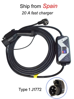 

Electric Vehicle Quick Charger Connector 7.6 Meters 25 ft 20A 16A Adjustable Fast Charging