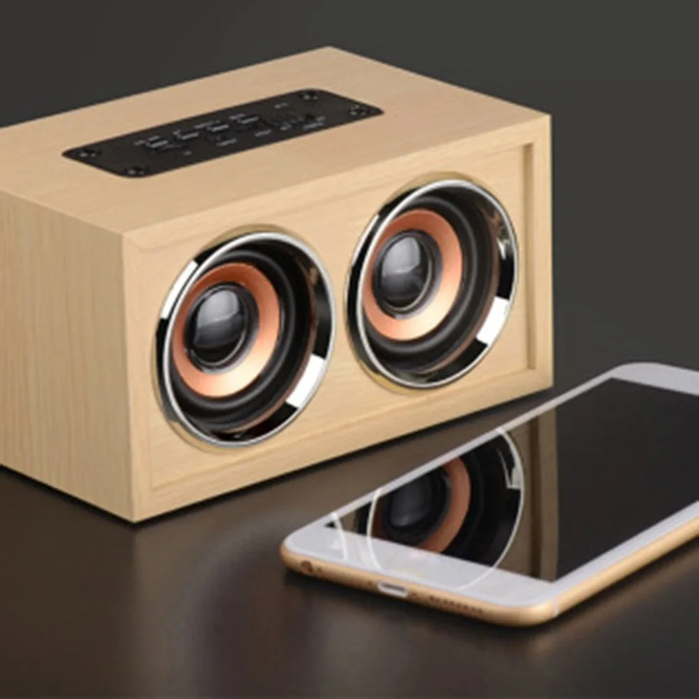 W4 Деревянный беспроводной Bluetooth динамик Портативный hifi шок бас домашний мобильный телефон двойной динамик компьютерный аудио