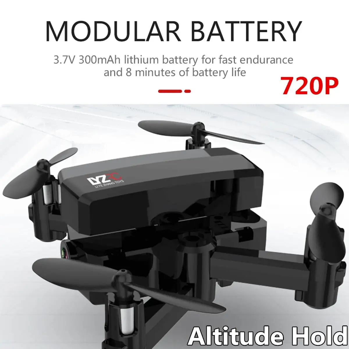 Мини Складной Радиоуправляемый Дрон HD камера Квадрокоптер L102 WiFi FPV Smart следующий складной карманный Дрон с камерой Радиоуправляемый Дрон батарея Дрон - Цвет: black height 720P