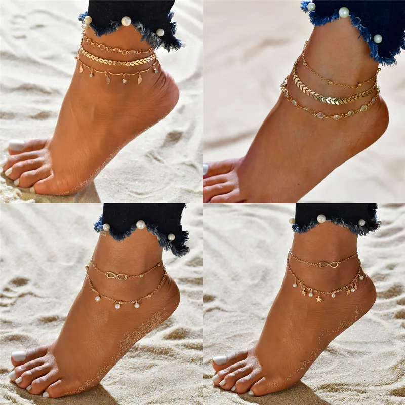 WUKALO Female Heart Anklets Barefoot Crochet Sandals Foot Jewelry New Ankle Ankle Foot Anklets Bracelets For Women Leg Chain WUKALO Female Heart Anklets Barefoot Crochet Sandals Foot Jewelry New Ankle Ankle Foot Anklets Bracelets For Women Leg Chain