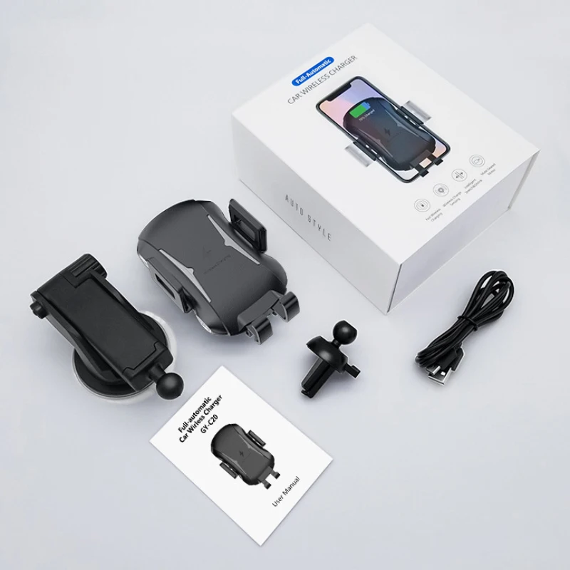 Автомобильное QI Быстрое беспроводное зарядное устройство для iphone 11 Pro Max Xr Xs X для samsung Note 10 9 8 S10 Plus