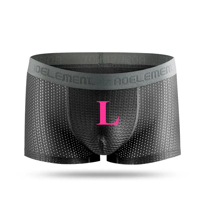Новинка, 3 штуки, Xiaomi Mijia ice silk, нижнее белье, дышащая сетка, удобные, ультра-тонкие, полупрозрачные, мужские трусы, крутые сексуальные трусики - Цвет: 3pcs Black-L