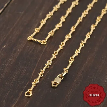 

S925 Sterling Silver Necklace Twisted Twisted Chain Personality Fashion Retro Thin Letter Shaped Gifts for Lovers 2020 new hot