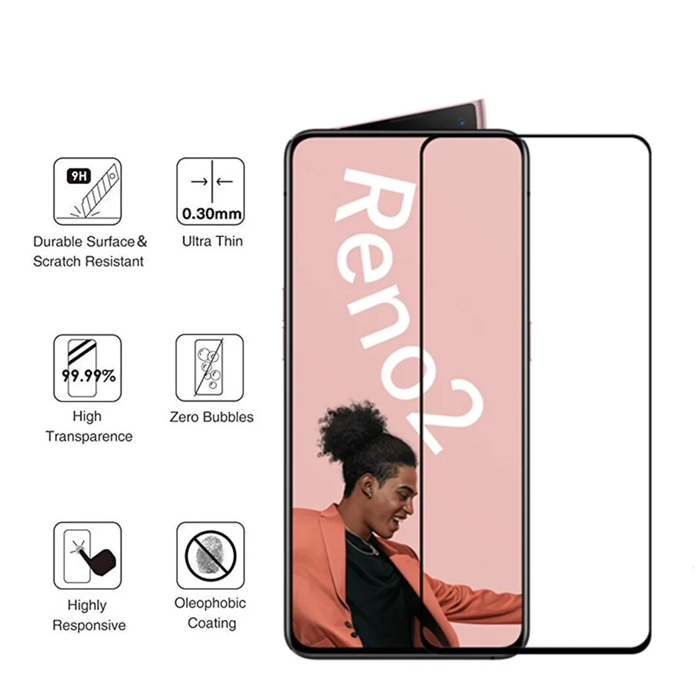 2 шт. Защита экрана для OPPO Reno 10X 2 2Z 2F X2 Pro Ace закаленное стекло против царапин 2.5D взрывозащищенное Закаленное стекло