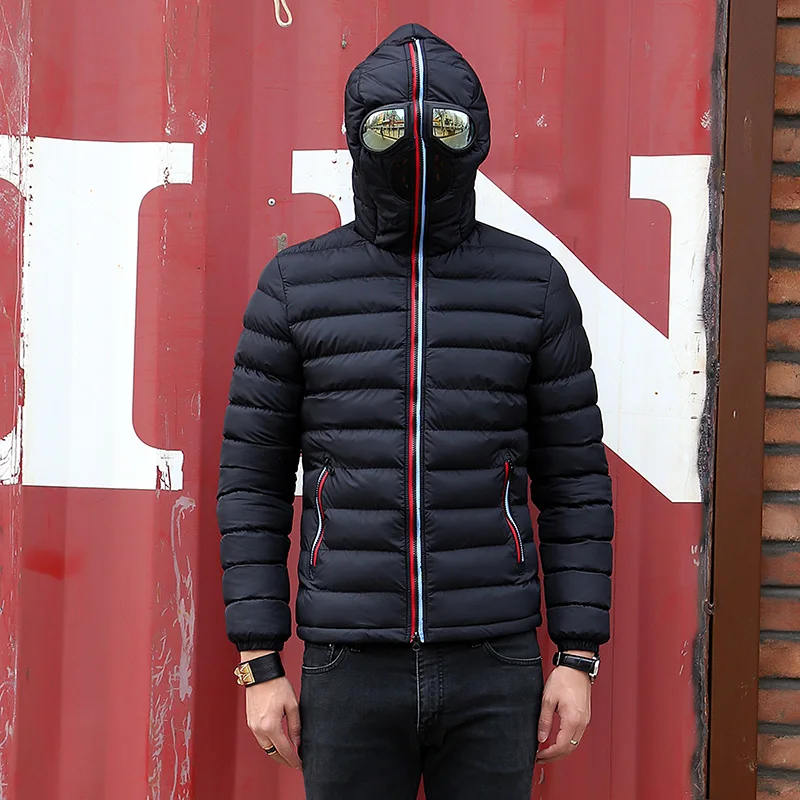 Coats Jackets Windbreak Winter Parka Hooded Men Mens with Glasses Thick Warm Male