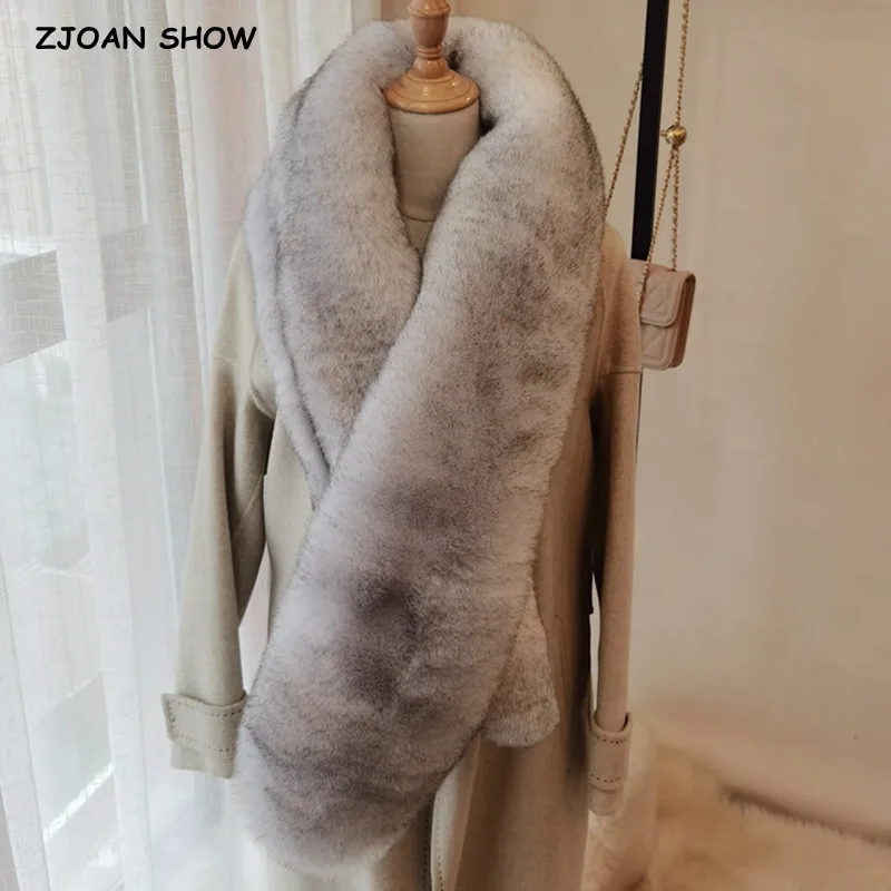 Stylish Soft Hariy Shaggy Faux Fox Fur Warm Long Scarf Collar Women Shawl Cap Scarves Candy Colors |