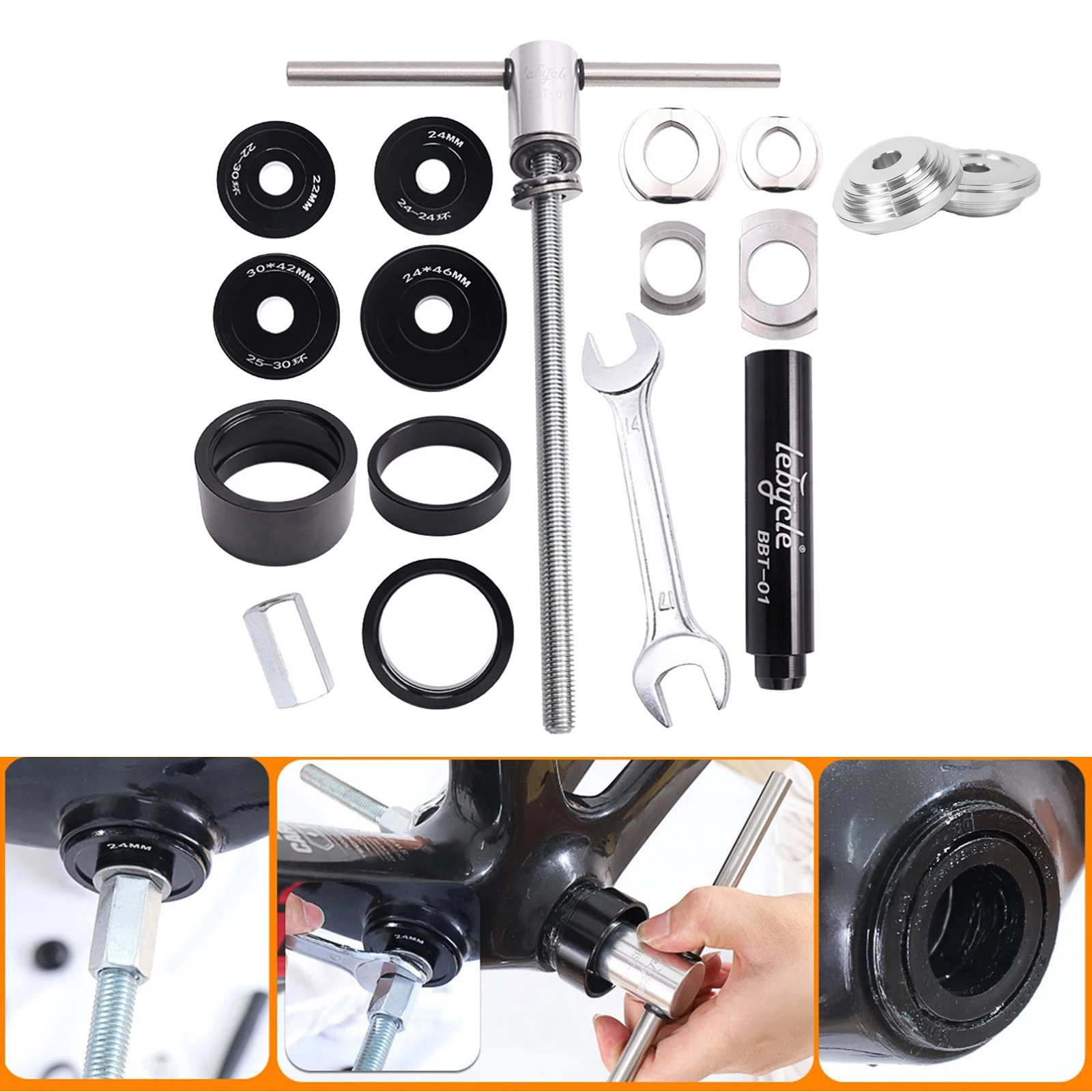 Bike Headset Cup Bottom Bracket Press Installation Tool Press-fit BB Install Tool BB386 PF30, BB86, BB30, BB91, BB92, 6085,6806