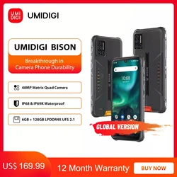 UMIDIGI BISON IP68/IP69K Waterproof Rugged Phone 48MP Matrix Quad Camera 6.3
