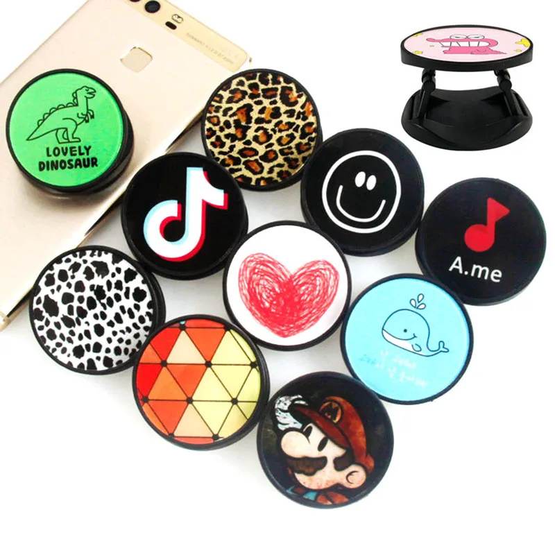 

Luxury Loving Heart & Notes Foldable Phone Bracket Grip Finger Ring Phone Holder ForMobile Stand Holder Leopard Grain