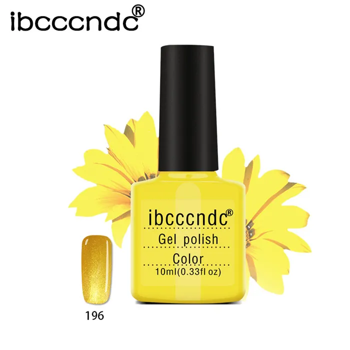 196 1 шт. Ibcccndc Желтая серия Гель-лак для ногтей замачиваемый УФ светодиодный Гель-лак для ногтей маникюрный дизайн Shilak Enamel - Цвет: 196