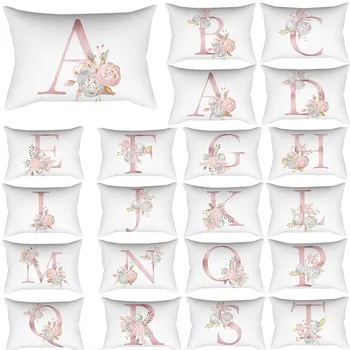 

1pc 30x50 cm Pillow Case Alphabet Floral Print For Kids Room Letter Pillow English Alphabet Flower Throw Pillow New hot sale