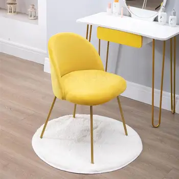 

Nordic back simple bedroom girl nail dressing makeup chair ins wind net red dining chair desk stool