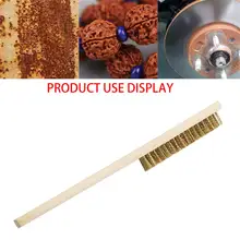 1 шт. деревянная ручка щетка из медной проволоки для промышленных устройств поверхность/Внутренняя полировка шлифовальная щетка для чистки