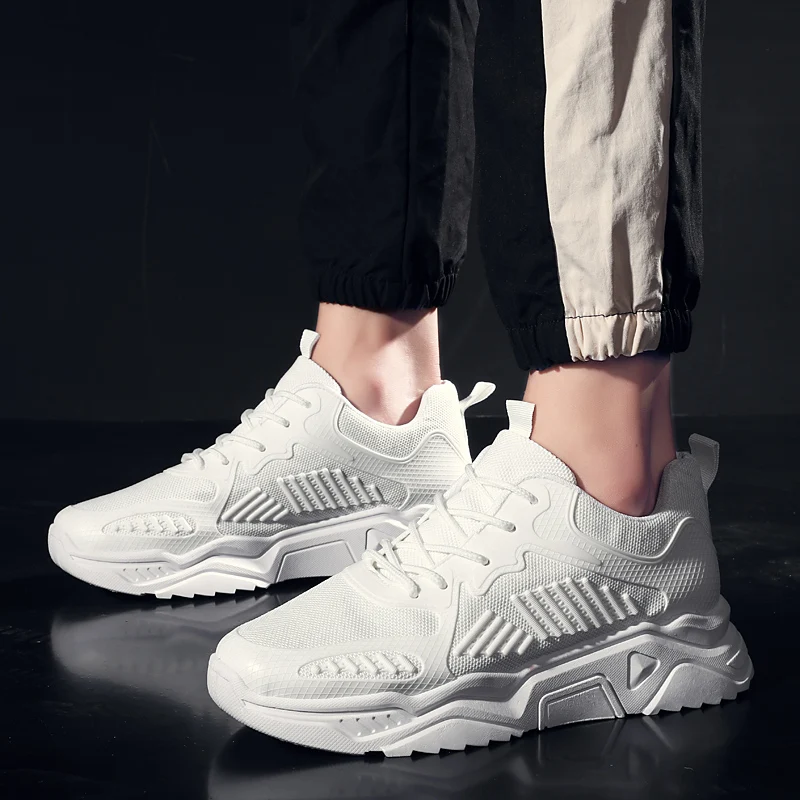 

JODIMITTY Vulcanized Shoes Male Sneakers Fashion Summer Air Mesh Breathable Wedges Sneakers For Men Plus Size 39-44 Buty Meskie
